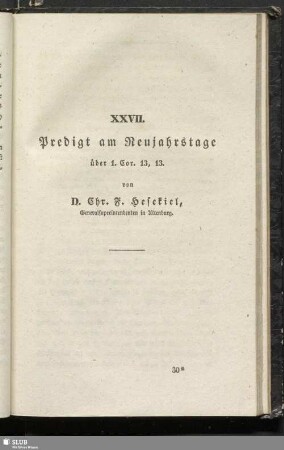 XXVII. Predigt am Neujahrstage ...