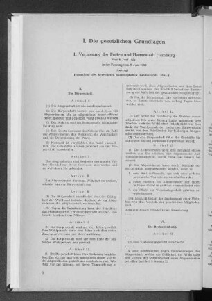 1. Verfassung der Freien und Hansestadt Hamburg