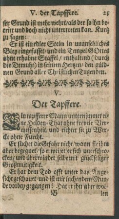 V. Der Tapffere.
