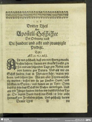 Die hundert und acht und zwantzigste Predigt