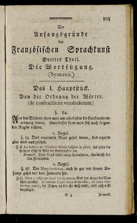 Dritter Theil. Die Wortfügung.