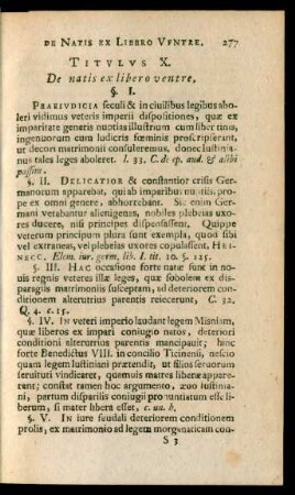 Titulus X. De natis ex libero ventre.