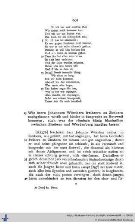 Wie herrn Johannsen Wörnhers freiherrn zu Zimbern nachgelassne wittib und kinder in burgrecht zu Rottweil kommen...