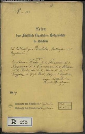 Rinteln, Stadt gegen Dreier Nr. 2 zu Rott, Steinmeier Nr. 3 zu Rott, Begemann Nr. 4 zu Rott, Eickermann Nr. 9 zu Rott, Klemme Nr. 10 zu Rott, Friedrichs Nr. 11 zu Rott, Meier Nr. 15 zu Rott, Depping Nr. 17 zu Rott - Laubharken im Rintelnschen Hagen