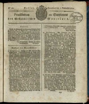 No. 90, Sonnabend den 7. November 1812