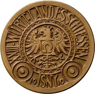 Medaille auf das 23. Württembergische Landesschießen in Isny, 1910