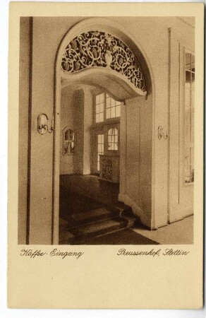 Kaffee-Eingang. Preussenhof, Stettin