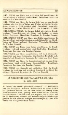 42. Arbeiten der Yanagawa-Schule. Nr. 1151-1185