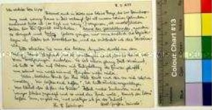 Postkarte von Fritz Leisinger an Herbert Lipp