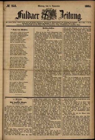 Ausgabe vom Montag, den 03. November 1884.