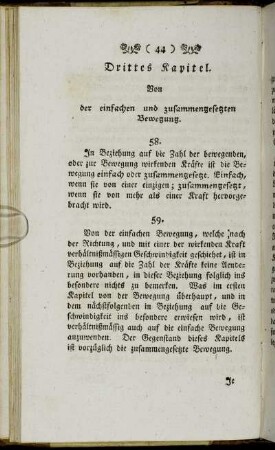 Drittes Kapitel. Von der einfachen und zusammengesetzten Bewegung.