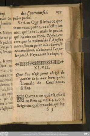 XLVII. Que l'on n'est point obligé de garder la foi aux heretiques ...