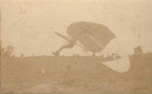 Fotografie Flugversuch Otto Lilienthals in Derwitz