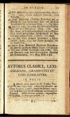 Autores Classici, Lexicographi, Grammatici Et Libri Scholastici.