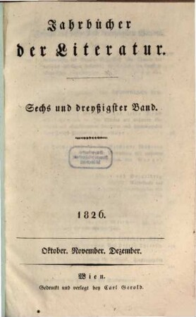 Jahrbücher der Literatur, 36. 1826