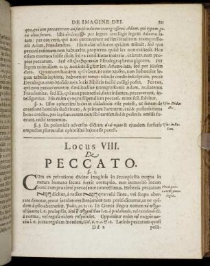 Locus VIII. De Peccato