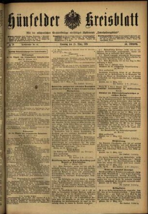 Ausgabe vom Dienstag, den 25. März 1919.