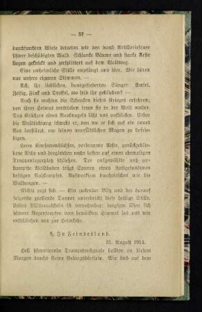 37, 8. In Feindesland