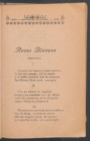 Rosas blancas : (Melodía)