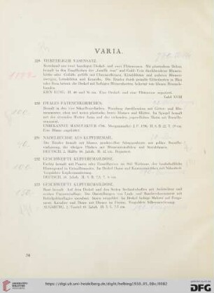 Varia (Nr. 229-233)