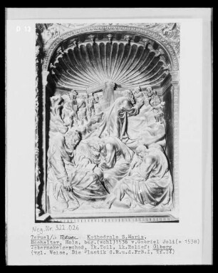 Tabernakelgeschoss, linker Teil, linkes Relief: Ölberg