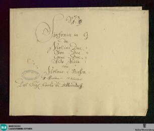 Symphonies - Don Mus.Ms. 333 : orch; G; GraDi G23 KreD 65
