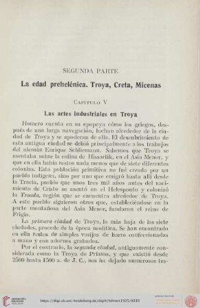 Capítulo V. Las artes industriales en Troya