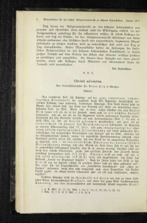 Christi adventus : (Schluß)