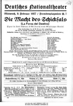 Die Macht des Schicksals (La Forza del Destino)