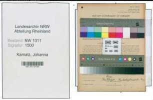Entnazifizierung Johanna Karnatz , geb. 13.05.1900 ()