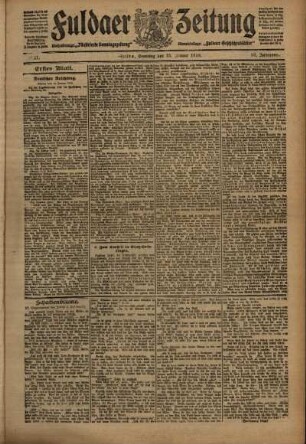 Erste Ausgabe vom Samstag, den 15. Januar 1910.