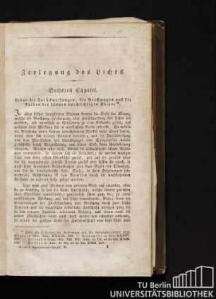 [Fortsetzung Vierter Band, Siebentes Buch] Zerlegung des Lichts.