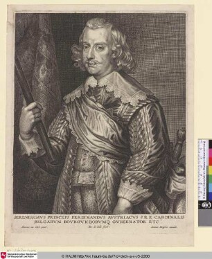 Ferdinandus Austriacus [Porträt des Erzherzogs Ferdinand von Österreich; Ferdinand, Archduke and Cardinal-Infante; Portret van Ferdinand van Oostenrijk]
