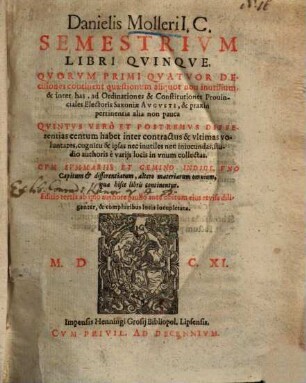 Semestrium libri quinque