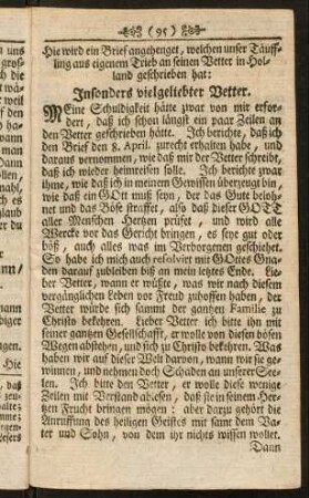 95-97, Insonders vielgeliebter Vetter.