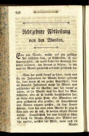 Achtzehnte Abtheilung von den Wunden.