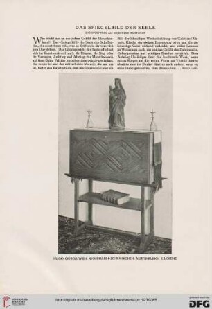 Das Spiegelbild der Seele: das Kunstwerk als Objekt der Meditation