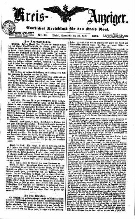 Kreisanzeiger. 1858-1865
