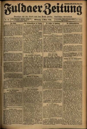Ausgabe vom Mittwoch, den 03. März 1926.