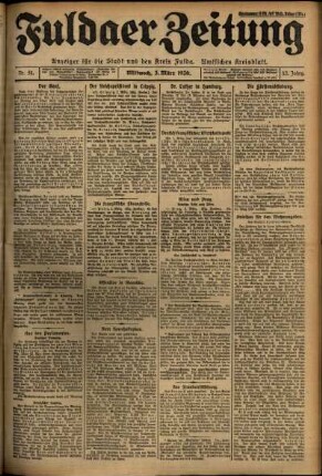 Ausgabe vom Mittwoch, den 03. März 1926.