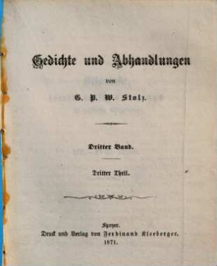 Gedichte & Abhandlungen. 3,3