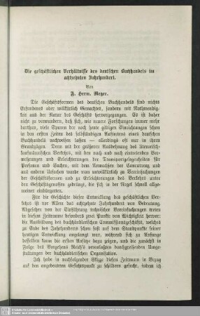 Die geschäftlichen Verhältnisse des deutschen Buchhandels im achtzehnten Jahrhundert