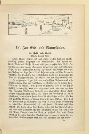 IV. Zur Erd- und Naturkunde