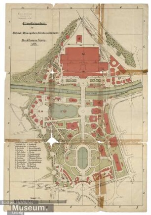 Situationsplan der Sächsisch-Thüringischen Industrie- und Gewerbe-Ausstellung zu Leipzig 1897.