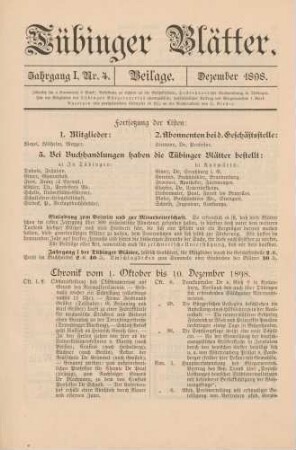 21 Mitglieder des Bürgervereins, Abonnenten und Leser der Tübinger Blätter