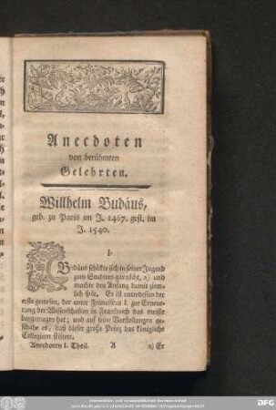 [Anecdoten von berühmten Gelehrten.]