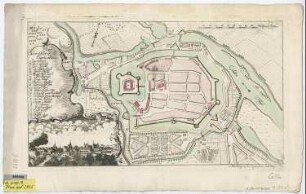 Plan der Stadt Celle mit Ansicht, 1: 4 700, Kupferstich, um 1762