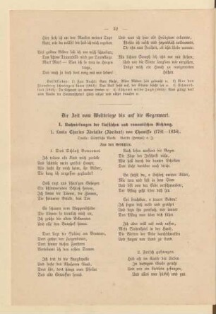 I. Nachwirkungen der klassischen und romantischen Dichtung