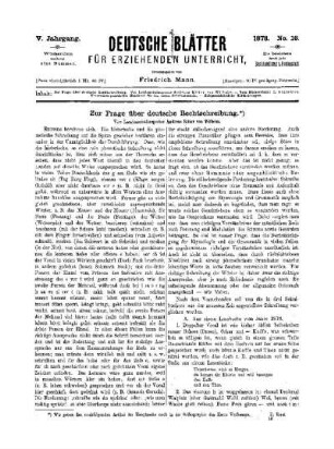 Zur Frage über deutsche Rechtschreibung