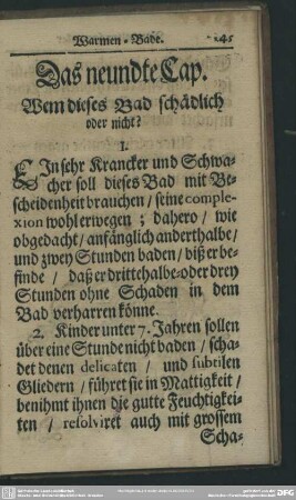 Das neundte Cap. Wem dieses Bad schädlich oder nicht
